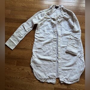 J Crew Cotton beige linen shirt dress 6